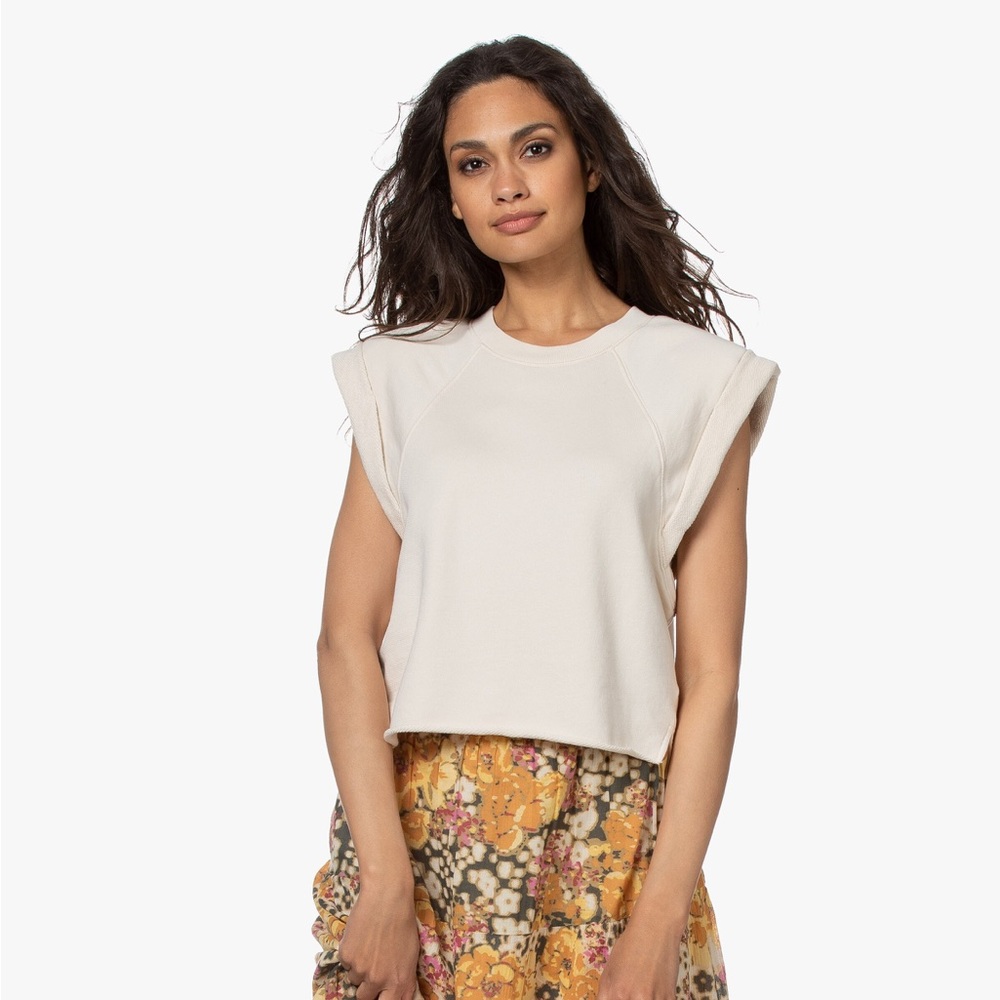 FRAME cropped sleeveless sweatshirt sz M